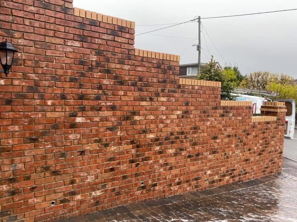 Commercial brickwork after professional pressure washing